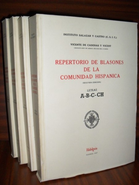 REPERTORIO DE BLASONES DE LA COMUNIDAD HISPNICA. 2 Ed. 4 vols.